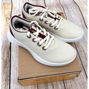 Allbirds Cream and Burgundy Athletic Shoes
